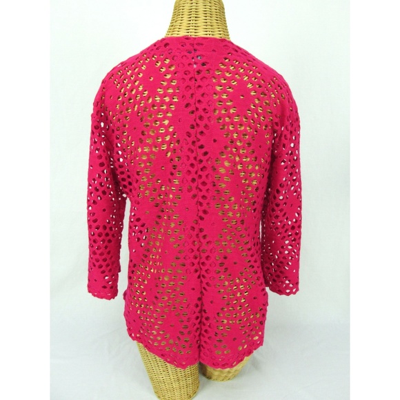 Camille & Co Womens Pink One Button Sweater Size M - Picture 3 of 6